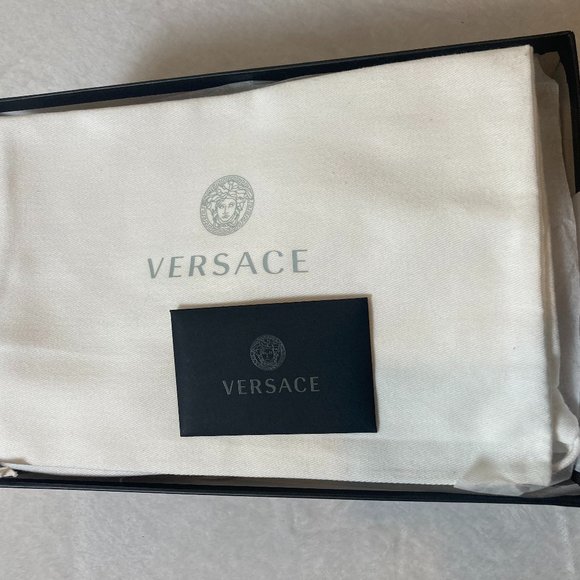 Versace Chain-Print Cotton Espadrille Loafers Pink Size 10B New In Box Authentic - Picture 3 of 13